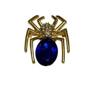 Blue Spider Brooch